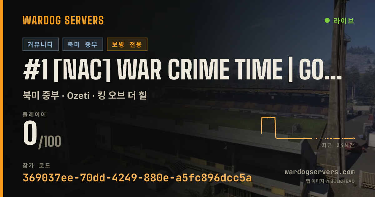 #1 [NAC] WAR CRIME TIME | Good Beans • Bad Decisions 실시간 상태 배너