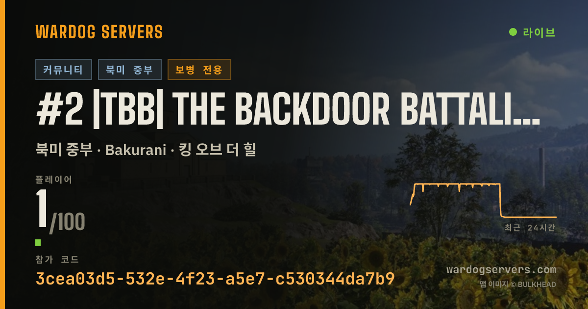 #2 |TBB| The Backdoor Battalion - Infantry Only - Active Admins 실시간 상태 배너