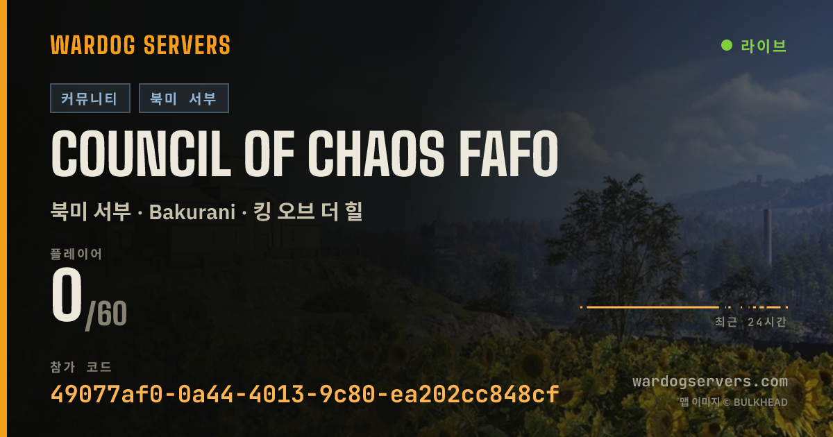 Council of Chaos FAF0 실시간 상태 배너
