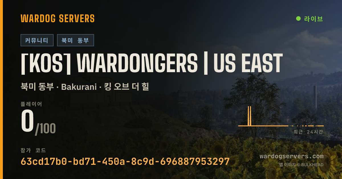 [KoS] WARDONGERS | US EAST 실시간 상태 배너