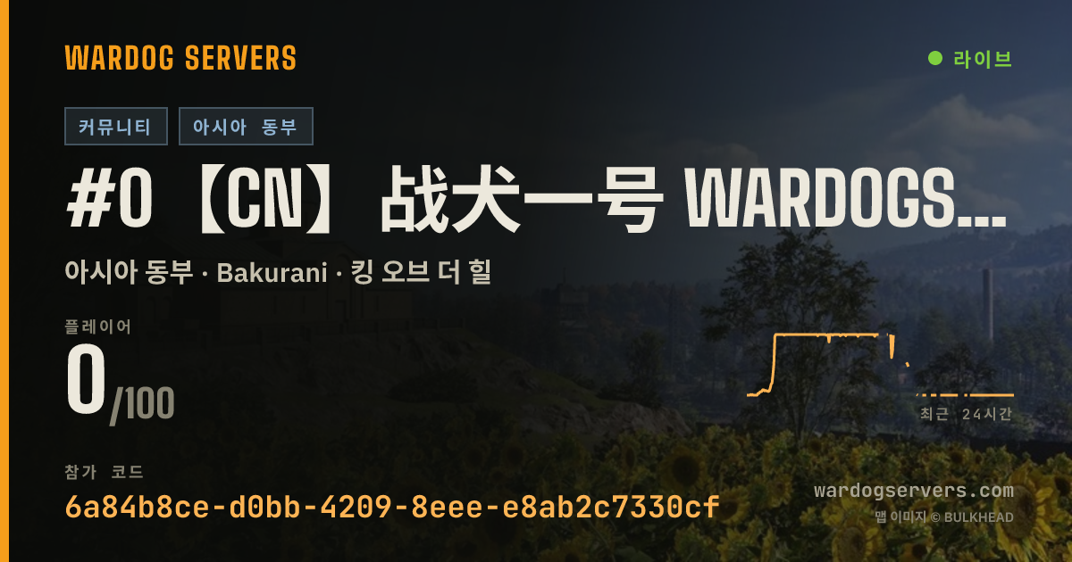 #0【CN】战犬一号 wardogs one 官方经济｜24小时通宵社区服｜QQ群：1015264983 실시간 상태 배너