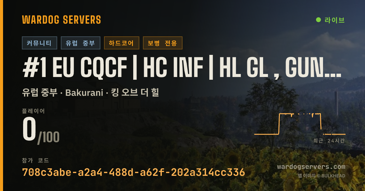 #1 EU CQCF | HC INF | HL GL , GUN CAR , MORTAR FORB | ADMINS | 0 실시간 상태 배너