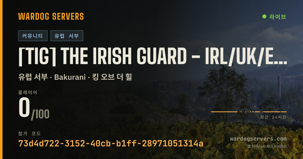 [TiG] The Irish Guard - IRL/UK/EU - Rain Maps Only 실시간 상태 배너