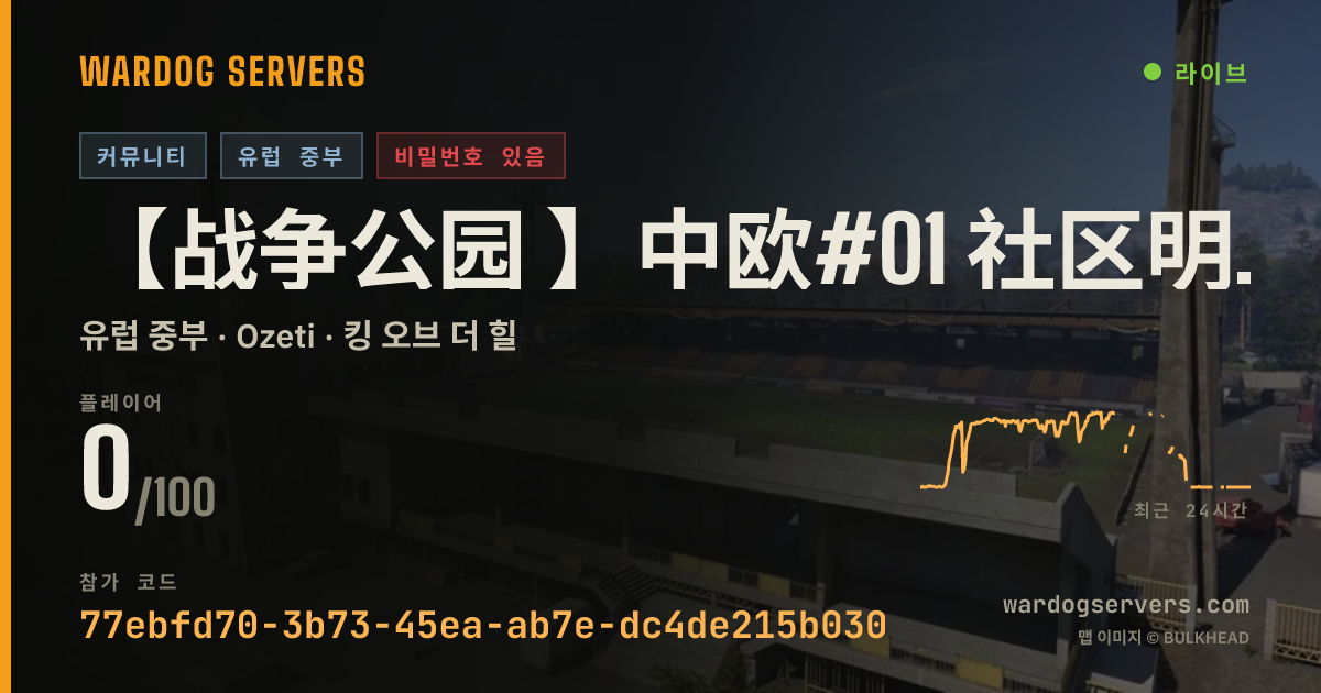 【战争公园 】中欧#01 社区明星服务器 认准唯一QQ群69778645 실시간 상태 배너