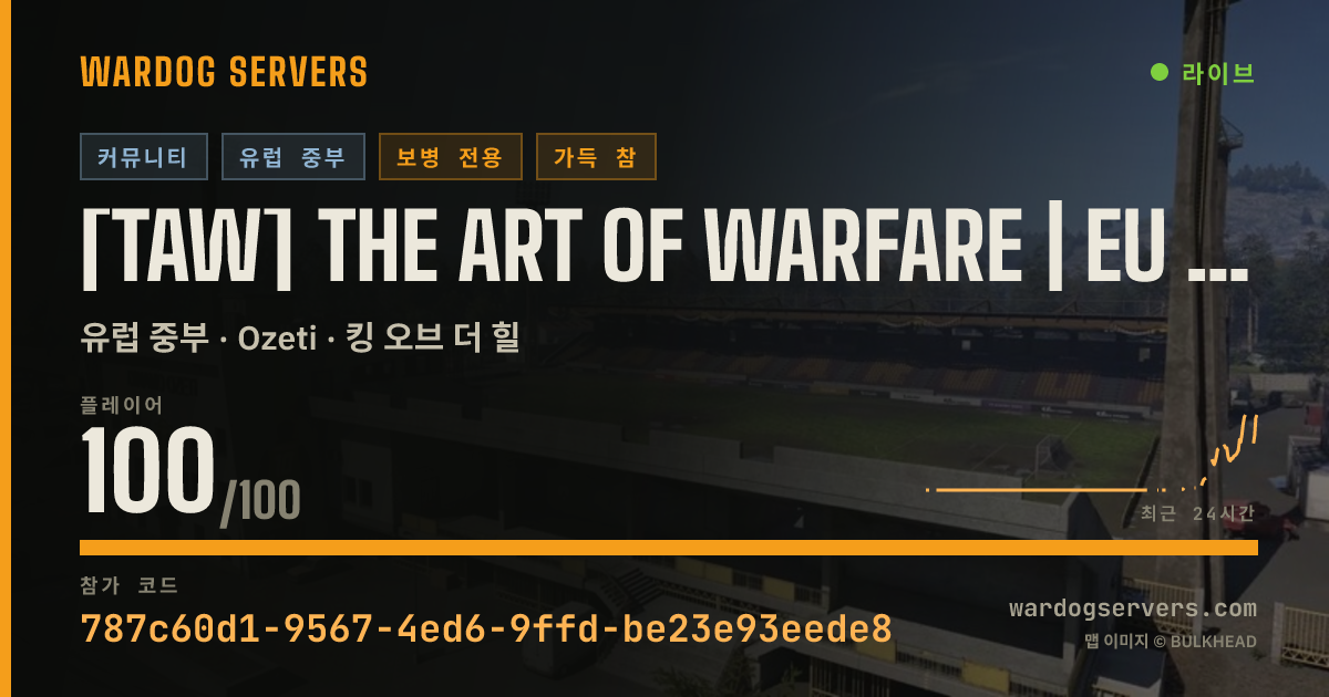 [TAW] The Art of Warfare | EU Central | Vanilla | 24/7 Infantry 실시간 상태 배너