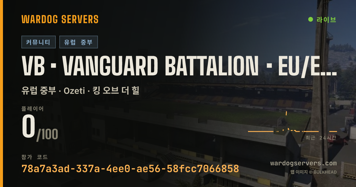 VB • VANGUARD BATTALION • EU/ENG • ACTIVE ADMINS 실시간 상태 배너