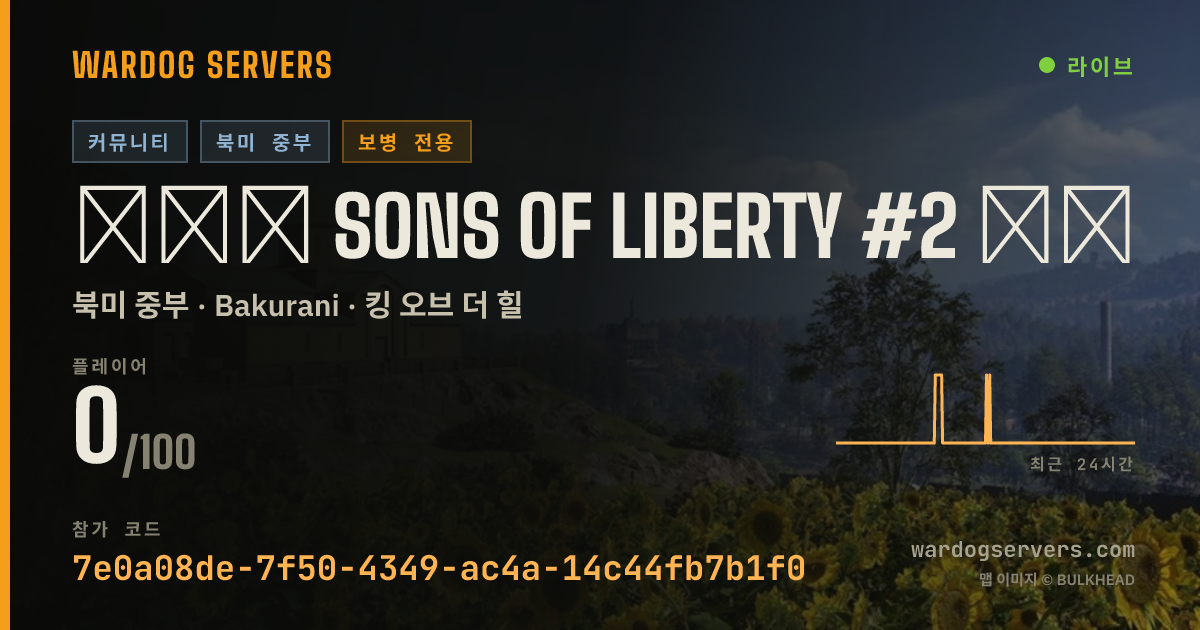 ▂▅▇ SONS OF LIBERTY #2 ▇▅▂ 50V50 ★ Infantry ★ SONS.GG 실시간 상태 배너