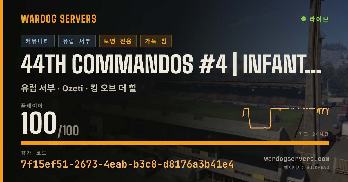 44th Commandos #4 | Infantry Only - 50v50 NO GL | discord.gg/44t 실시간 상태 배너