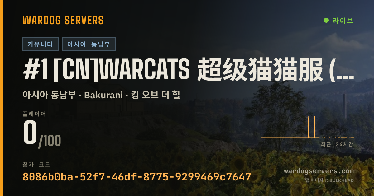 #1 [CN]WARCATS 超级猫猫服 (暖服自动送预留位,轻规服,需要录屏举报) qq群1108826972 실시간 상태 배너