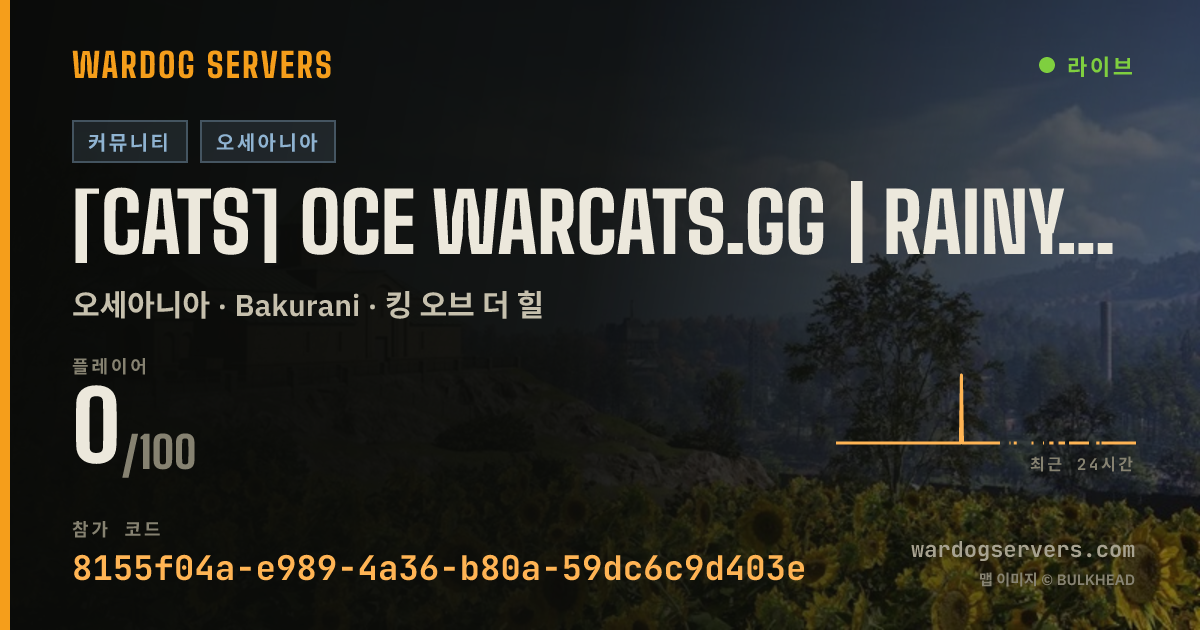 [CATS] OCE WARCATS.GG | Rainy Days 24/7 실시간 상태 배너