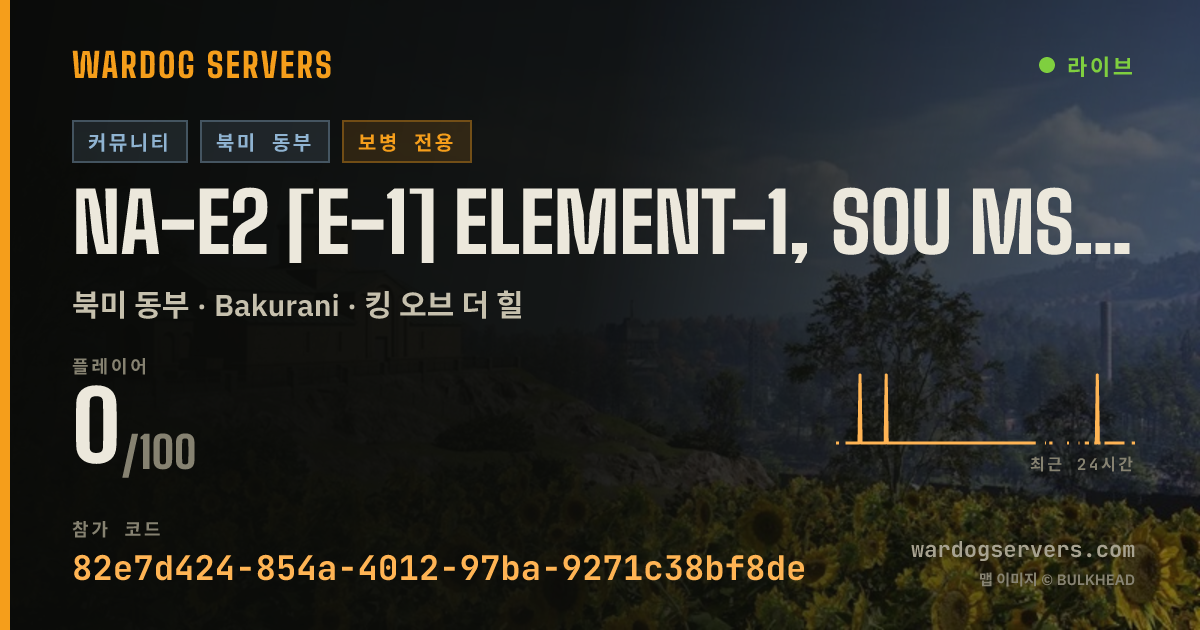 NA-E2 [E-1] ELEMENT-1, SOU MSS → INFANTRY ONLY | 50v50 실시간 상태 배너