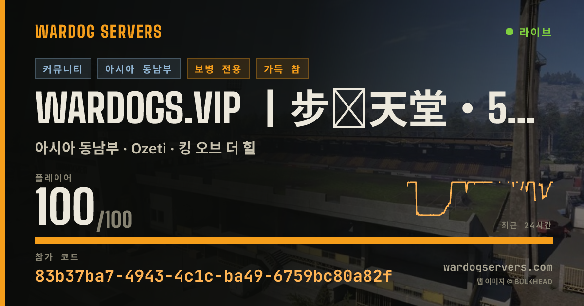 WARDOGS.VIP 丨步战天堂・50V50・No Out‑Zone Kill・No Cross‑Team・KD Stats 실시간 상태 배너