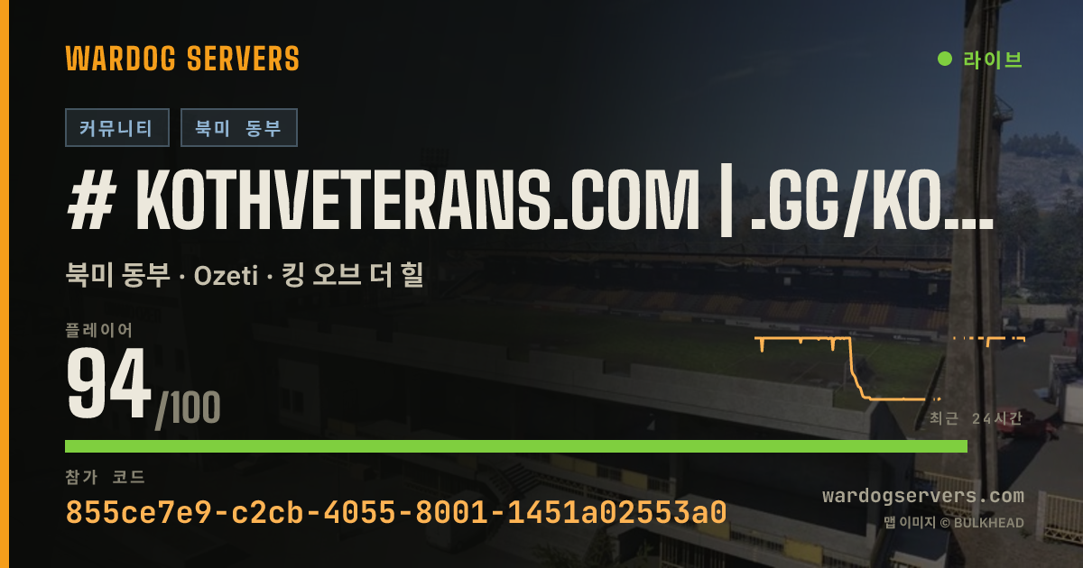 # KOTHVeterans.com | .gg/kothveterans | NA1 | LVL 30 MAX 실시간 상태 배너