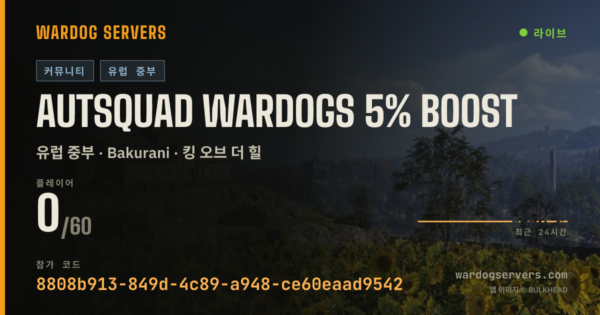AUTSquad Wardogs 5% boost 실시간 상태 배너