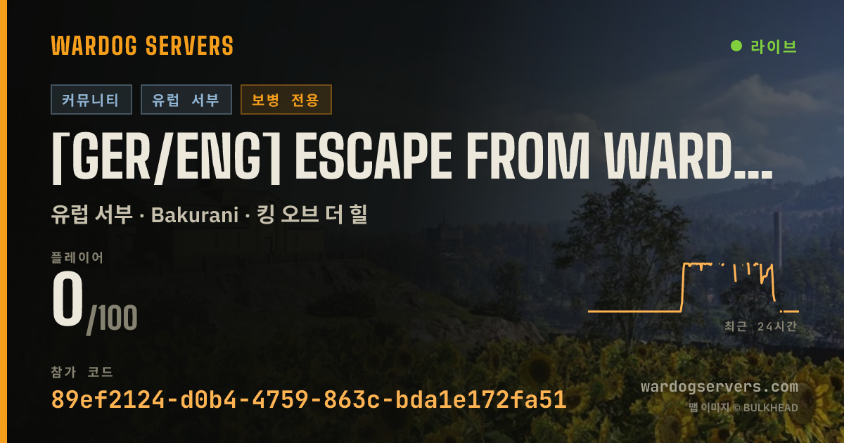 [GER/ENG] Escape from Wardogs | rotating INF only 실시간 상태 배너