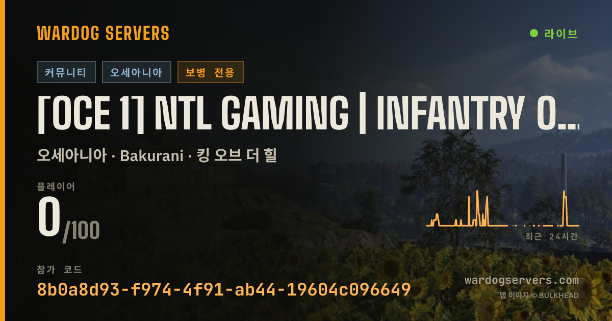 [OCE 1] NTL Gaming | Infantry Only | discord.gg/NTLGaming 실시간 상태 배너