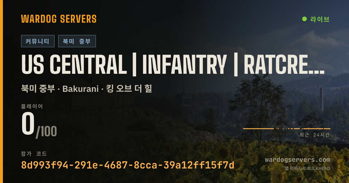 US Central | Infantry | ratcrew.com 실시간 상태 배너