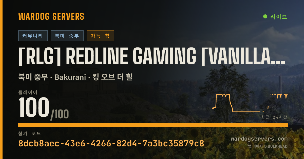 [RLG] Redline Gaming [Vanilla] [STATS]- discord.gg/redlinegaming 실시간 상태 배너