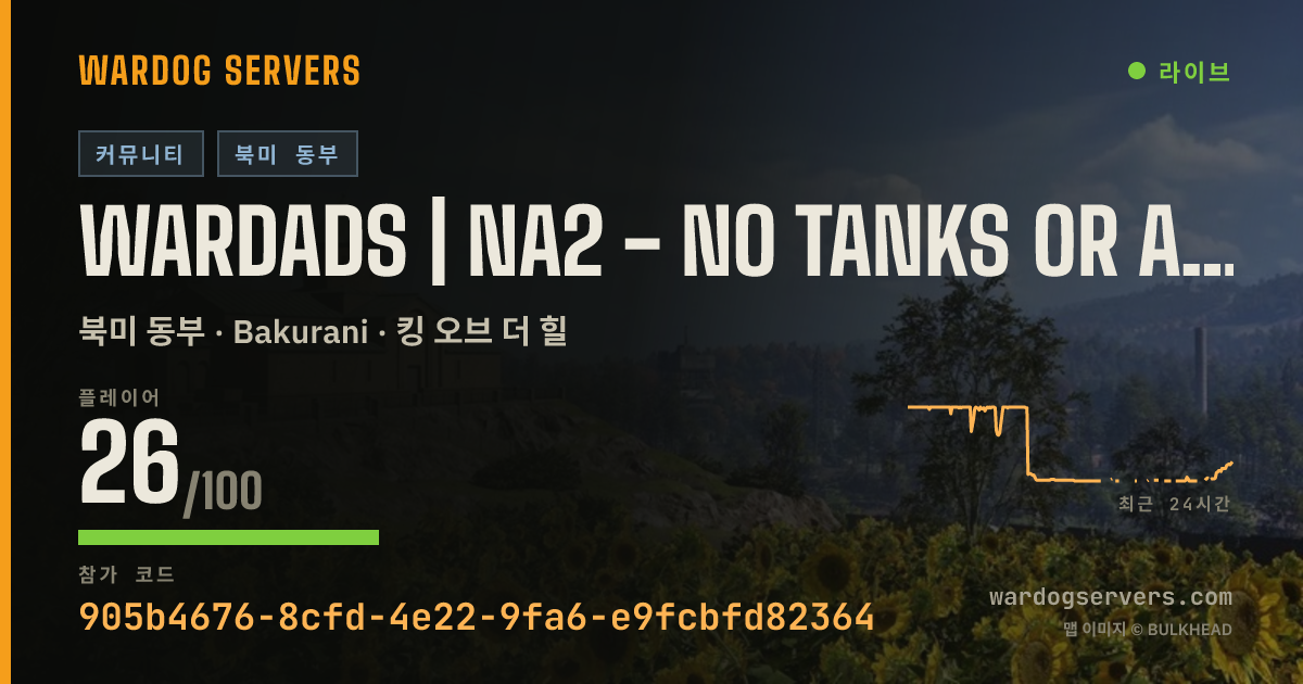 WARDADS | NA2 - NO TANKS OR AIR ASSAULT VEHICLES 실시간 상태 배너