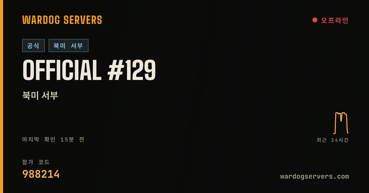 Official #129 실시간 상태 배너