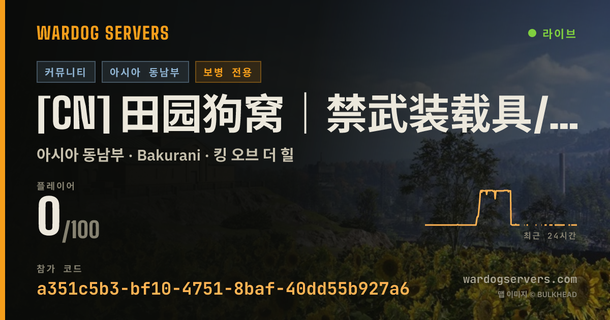 [CN] 田园狗窝｜禁武装载具/榴弹炮/圈外活动｜高强度反作弊｜QQ群：812619268 실시간 상태 배너