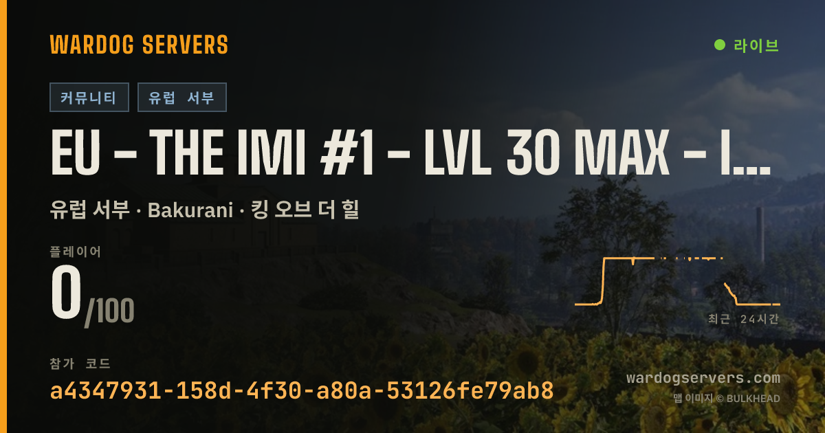 EU - The IMI #1 - LVL 30 Max - Infantry Only 실시간 상태 배너