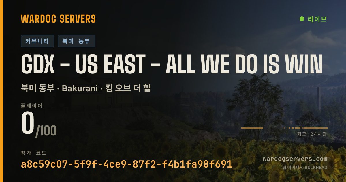 GDX - US EAST - All We Do Is Win 실시간 상태 배너