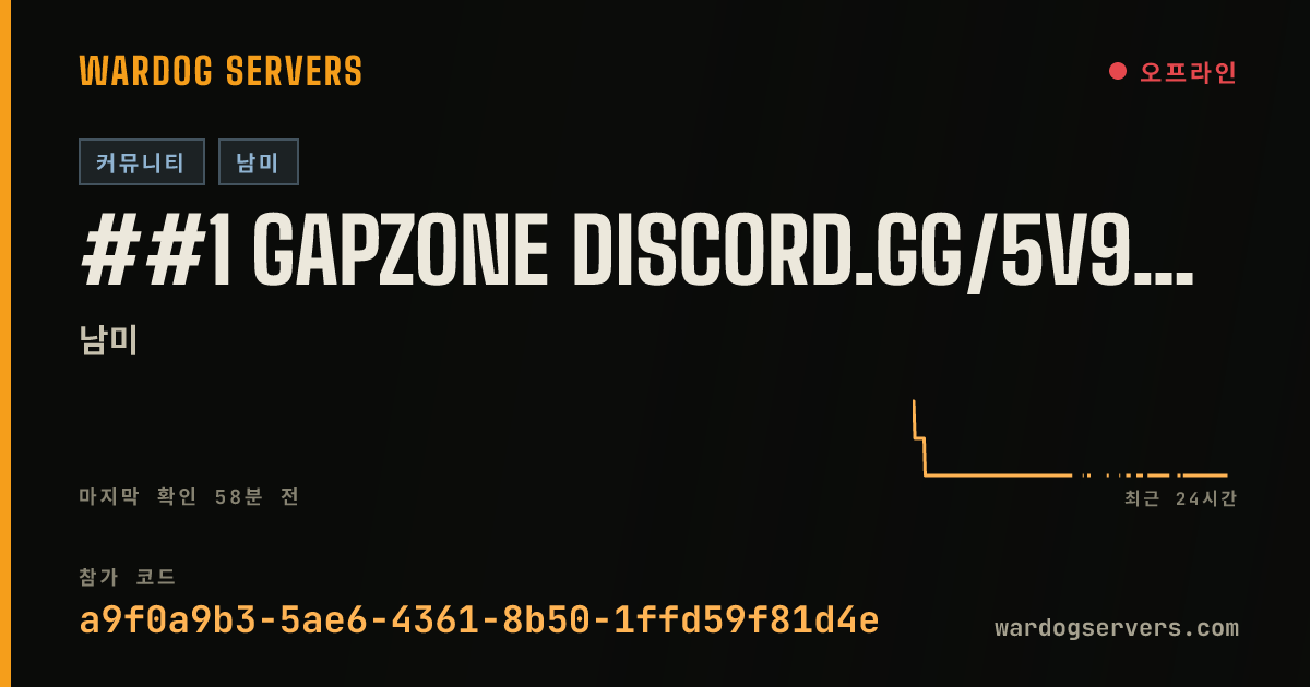 ##1 GapZone discord.gg/5V9nZsGyNk - panicora TV 실시간 상태 배너