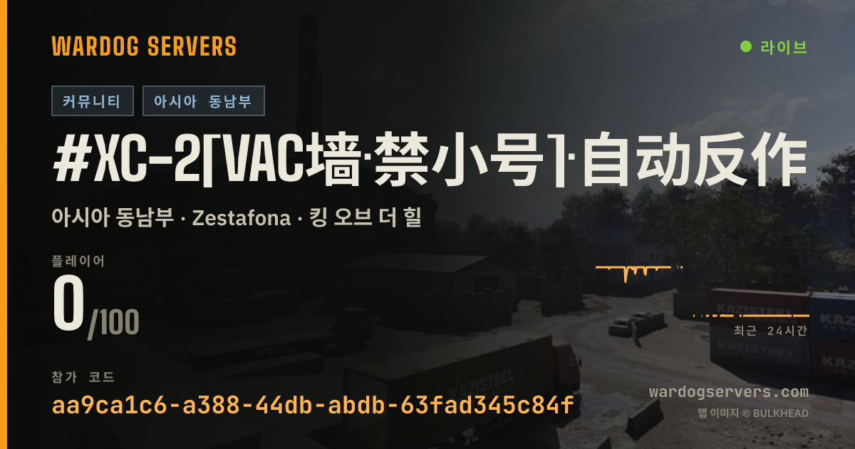 #XC-2[VAC墙·禁小号]·自动反作弊·萌新友好禁用19级以上武器·禁断补给卡Ban Supply Truck Attack 실시간 상태 배너