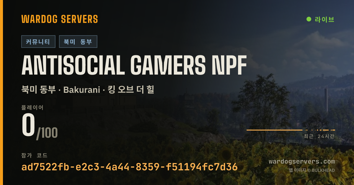 AntiSocial Gamers NPF 실시간 상태 배너