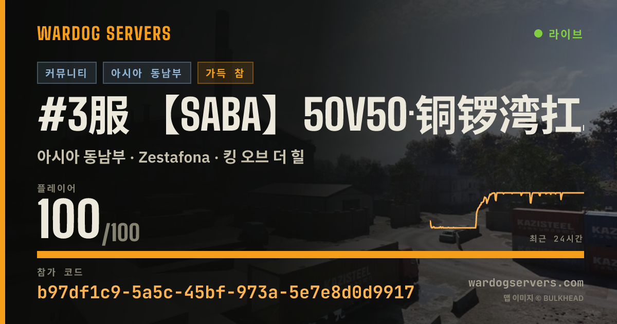 #3服 【SABA】50V50·铜锣湾扛把子·近战·Gang Brawl 실시간 상태 배너