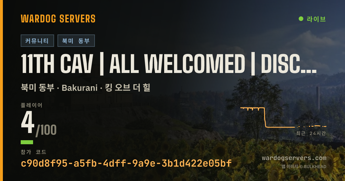 11th Cav | All Welcomed | Discord.gg/11th 실시간 상태 배너