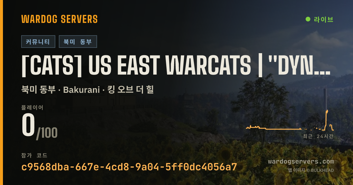 [CATS] US EAST WARCATS | "Dynamic" weather | discord.gg/warcats 실시간 상태 배너