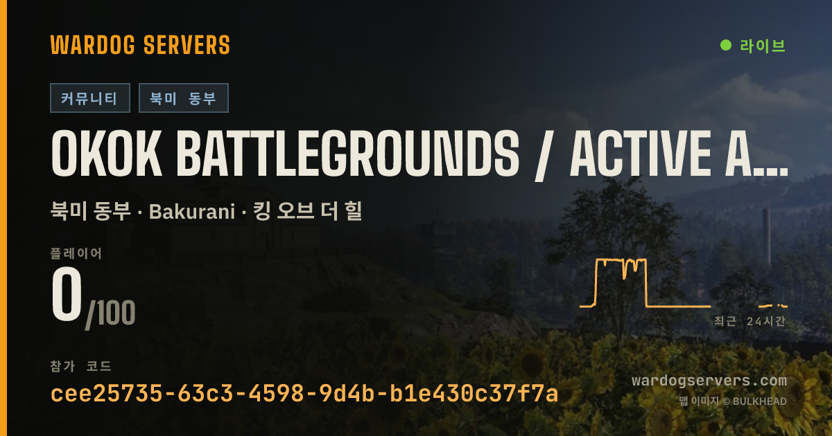 OKOK Battlegrounds / Active Admins 실시간 상태 배너