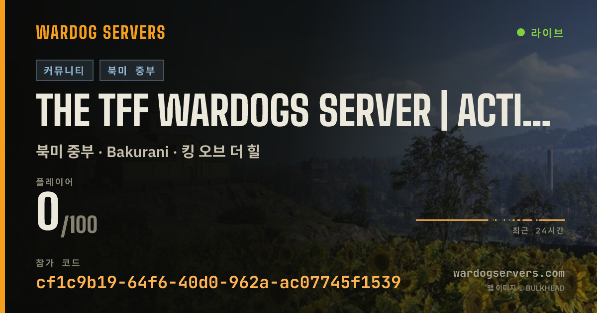 The TFF WARDOGS SERVER | Active Admins 실시간 상태 배너