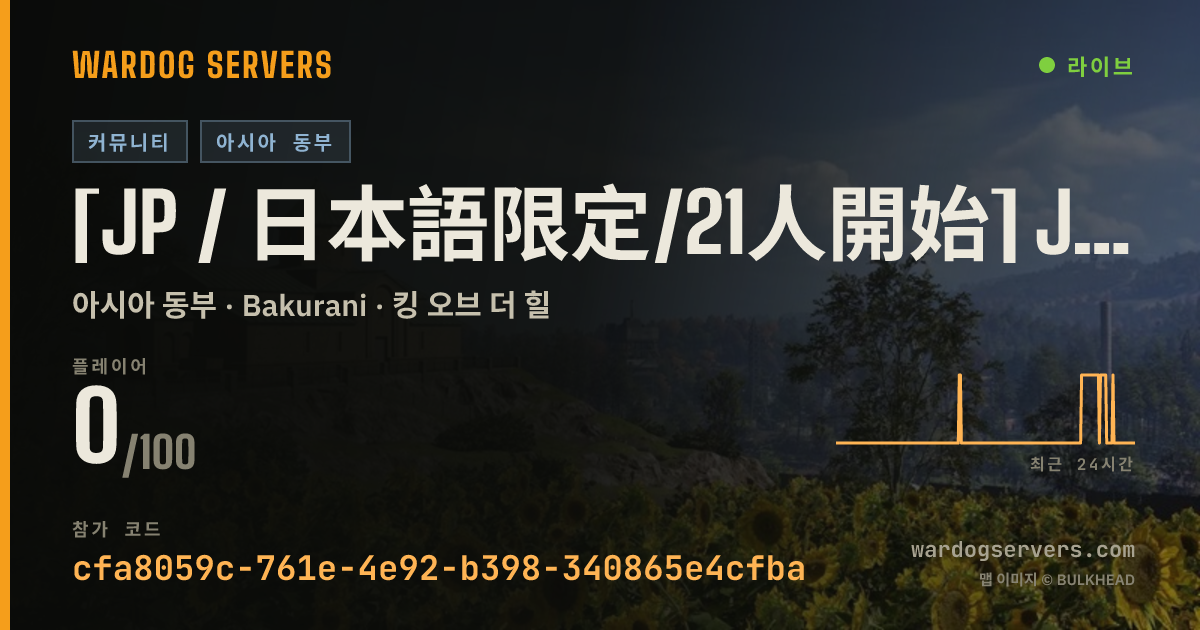 [JP / 日本語限定/21人開始] JPN KURO-NEKO FIELD 실시간 상태 배너
