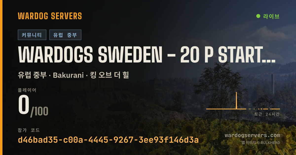 WARDOGS SWEDEN - 20 p start, Max 100 ping 실시간 상태 배너