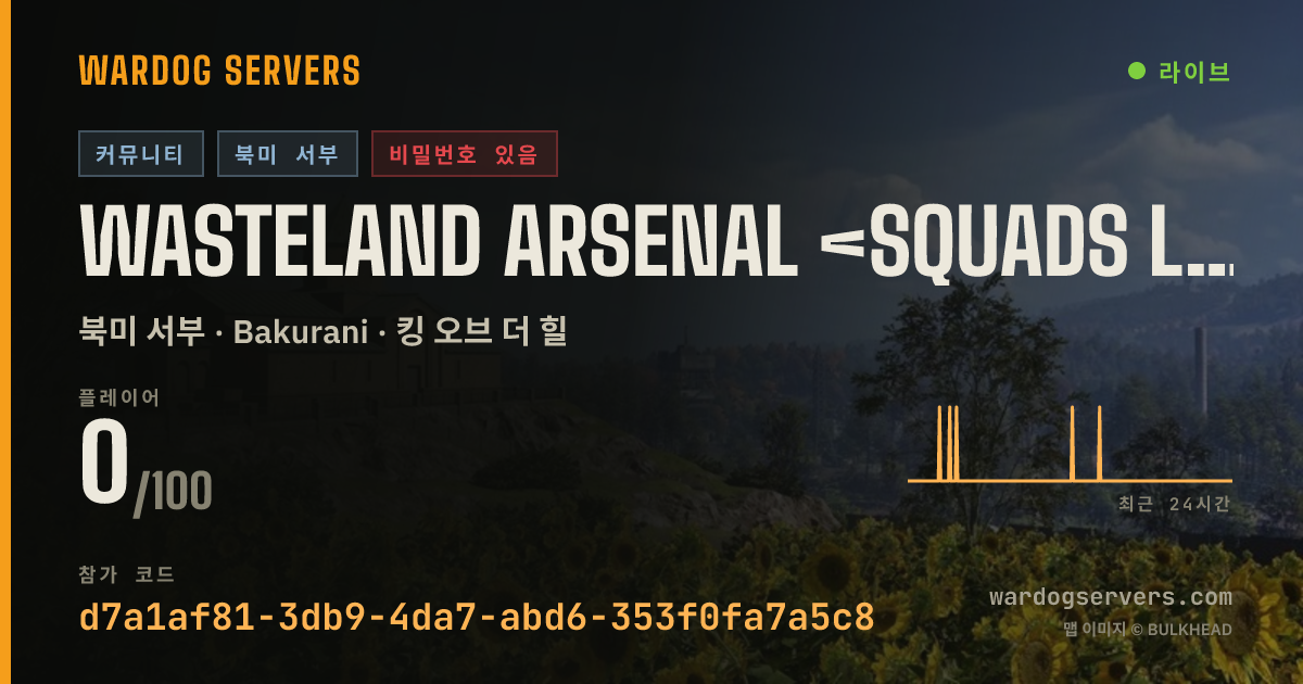WASTELAND ARSENAL <SQUADS LEADER > <Command-led-ops><Millitary> 실시간 상태 배너