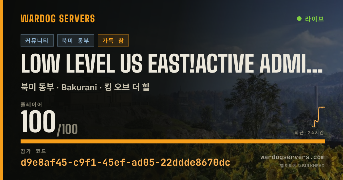 LOW LEVEL US EAST!ACTIVE ADMINS 실시간 상태 배너