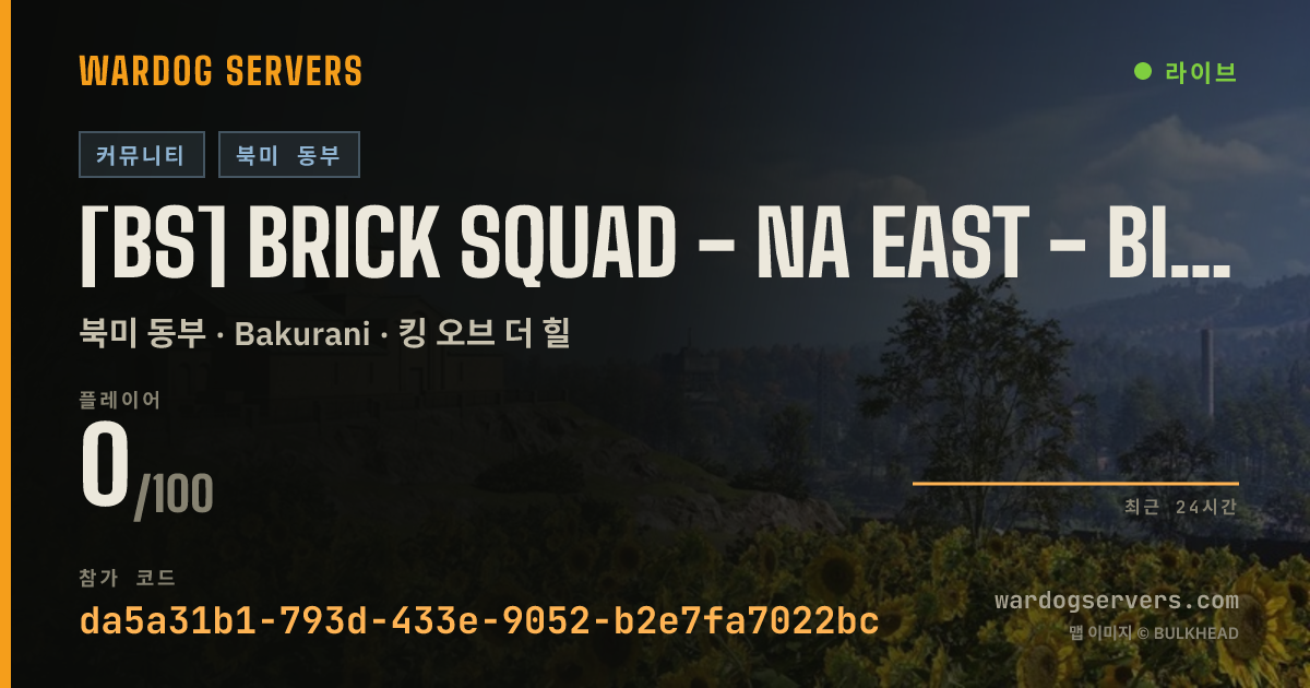 [BS] BRICK SQUAD - NA EAST - BIG DAWG CHILL ZONE 실시간 상태 배너
