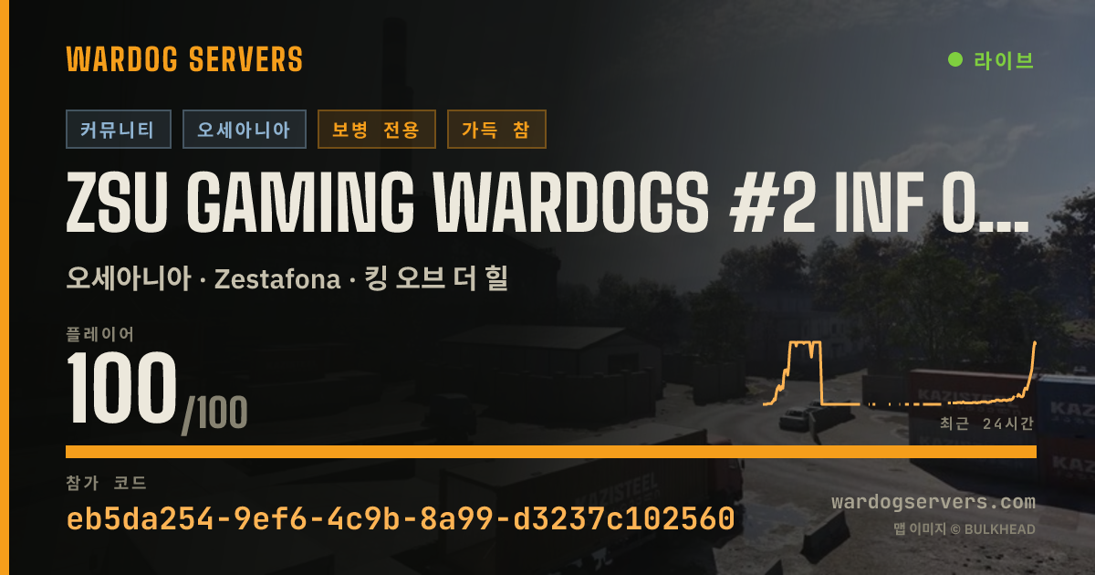 ZSU Gaming Wardogs #2 INF ONLY | PRIORITY QUEUE @ ZSU.GG 실시간 상태 배너