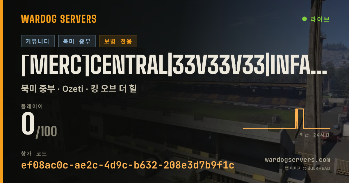 [Merc]Central|33v33v33|InfantryOnly|Discord.gg/m3rc 실시간 상태 배너