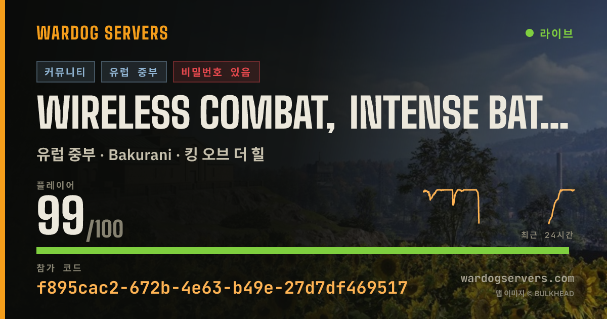 Wireless combat, intense battles with pure rifles. 실시간 상태 배너