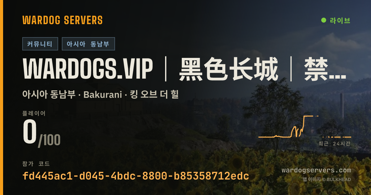 WARDOGS.VIP｜黑色长城｜禁顶级武器·特定载具保护·25分武装载具 실시간 상태 배너