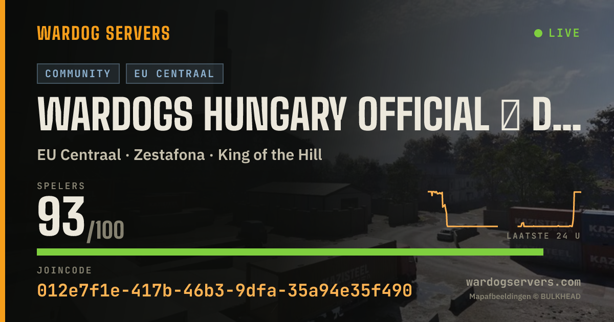 Live statusbanner voor Wardogs Hungary Official │ discord.gg/wardogshungary │ #01