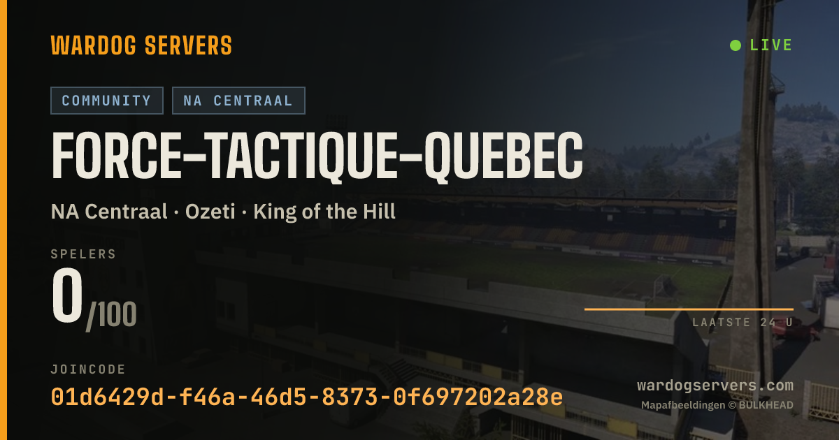 Live statusbanner voor Force-Tactique-Quebec
