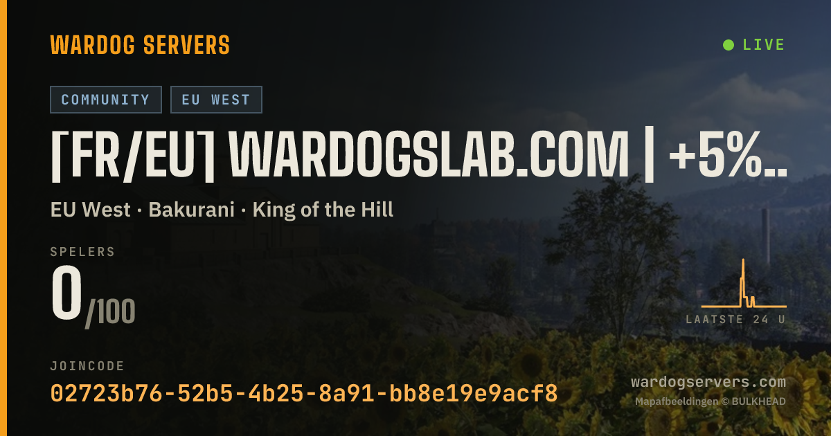 Live statusbanner voor [FR/EU] WARDOGSLAB.COM | +5% CASH | STATS-RANKING | LEADERBOARD