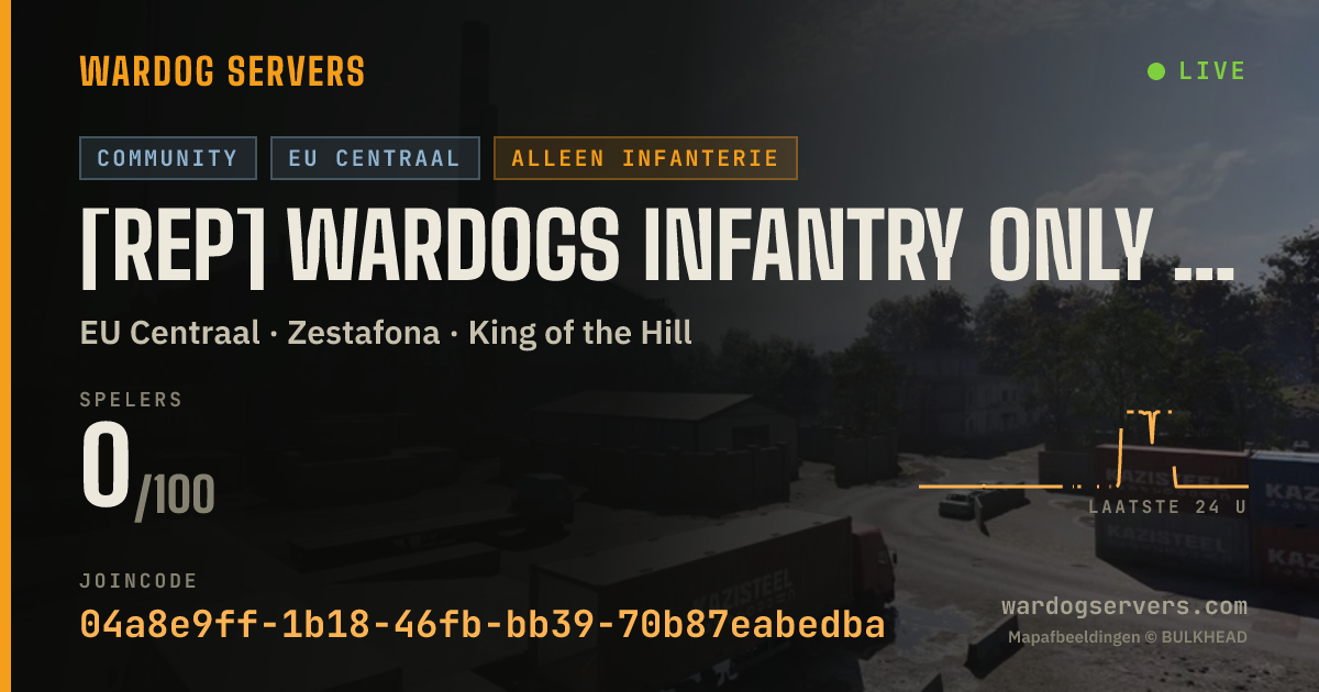 Live statusbanner voor [REP] Wardogs Infantry Only Server