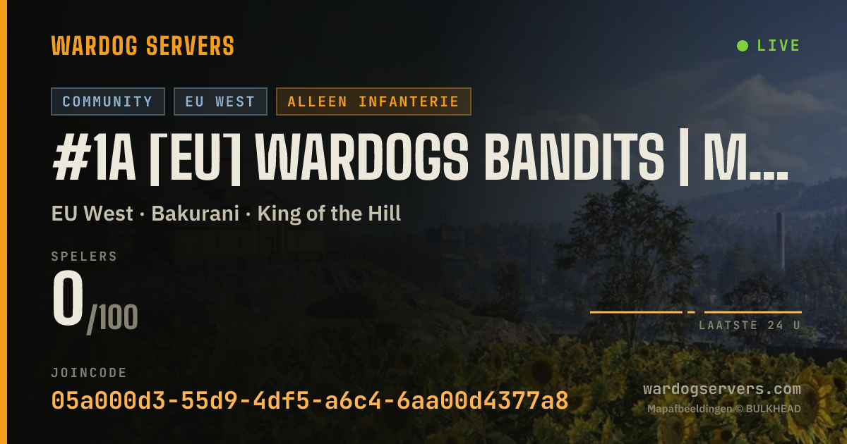 Live statusbanner voor #1A [EU] Wardogs Bandits | Moderated
