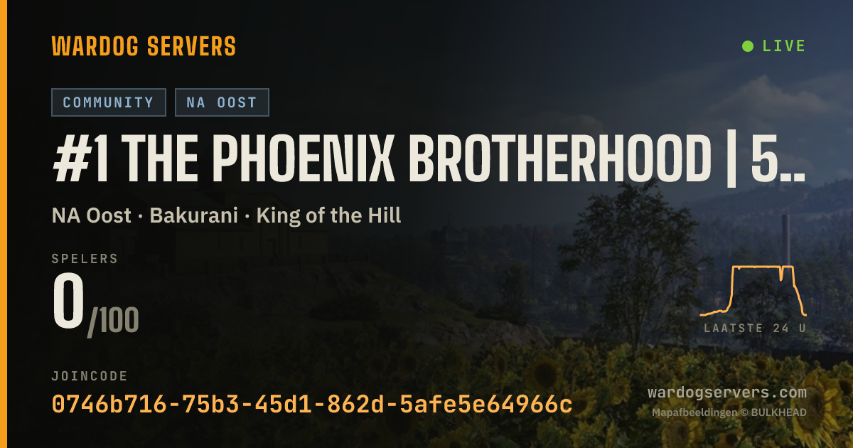 Live statusbanner voor #1 The Phoenix Brotherhood | 50v50